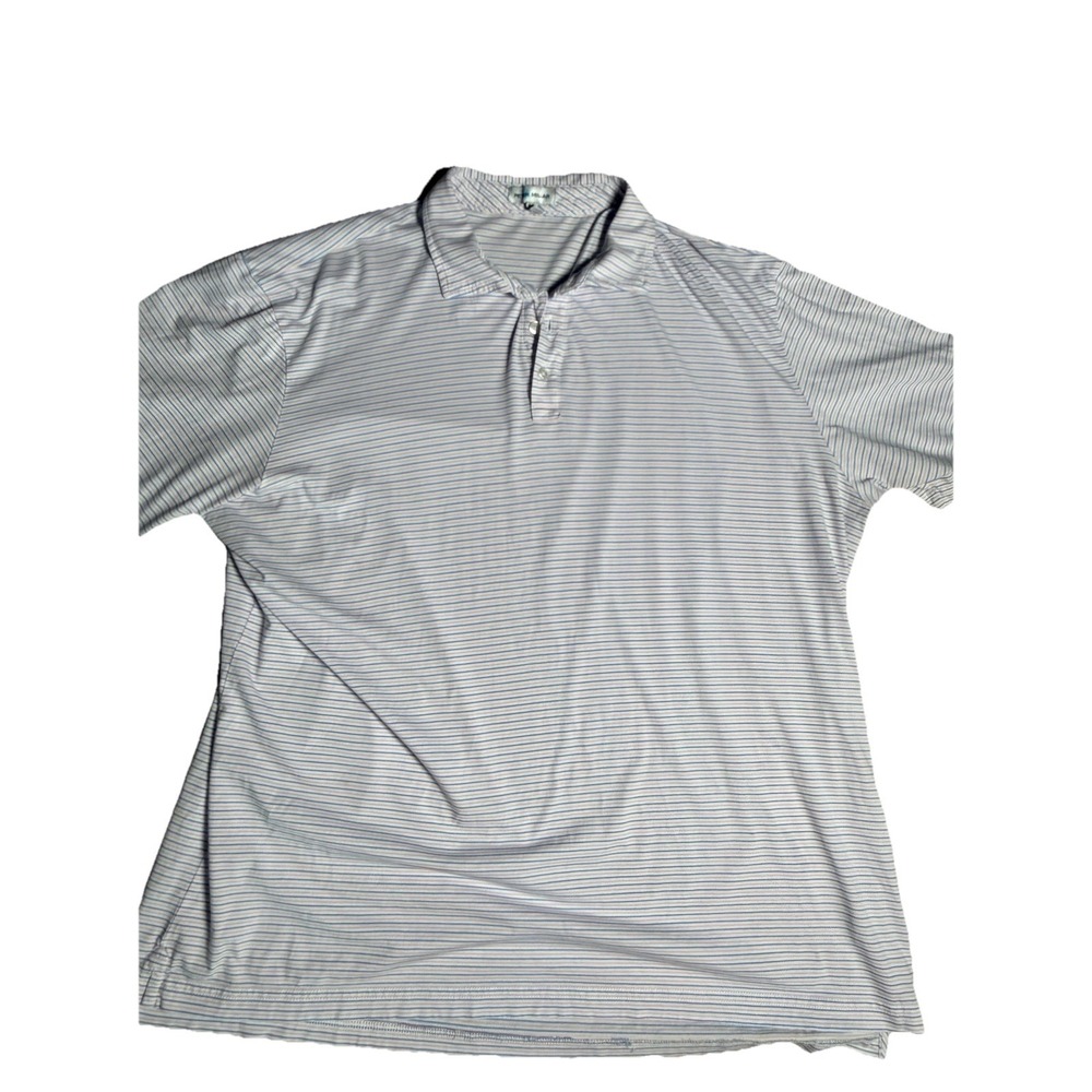 Peter millar Blue And Pink Striped Golfing Polo Shirt Pima Cotton XXL